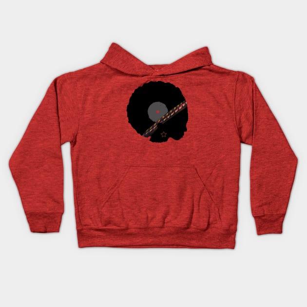 Afro Vinyl - African Woman Kids Hoodie by ddtk